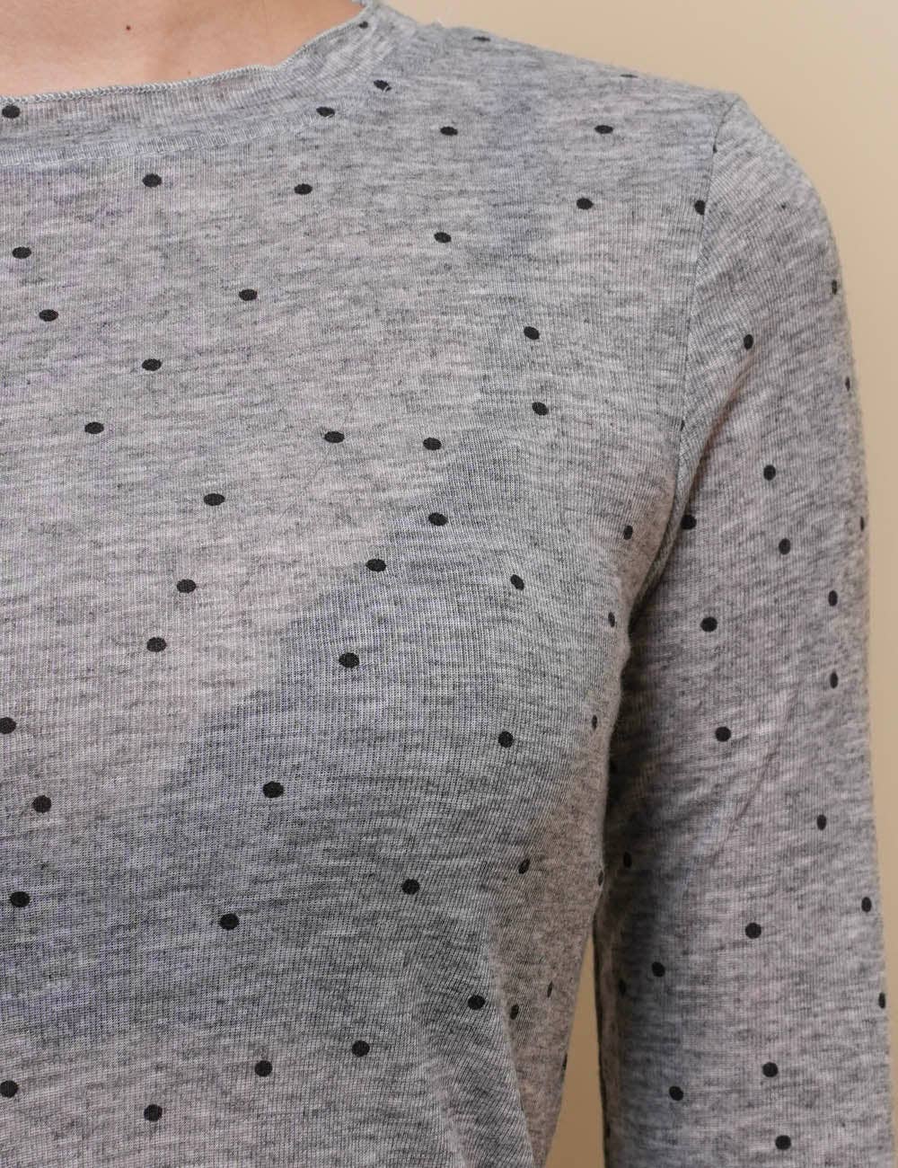 Ladies Dot Print See Sheer Layring Top SKT50744