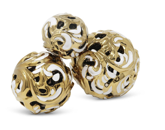 White/Gold Decorative Ball