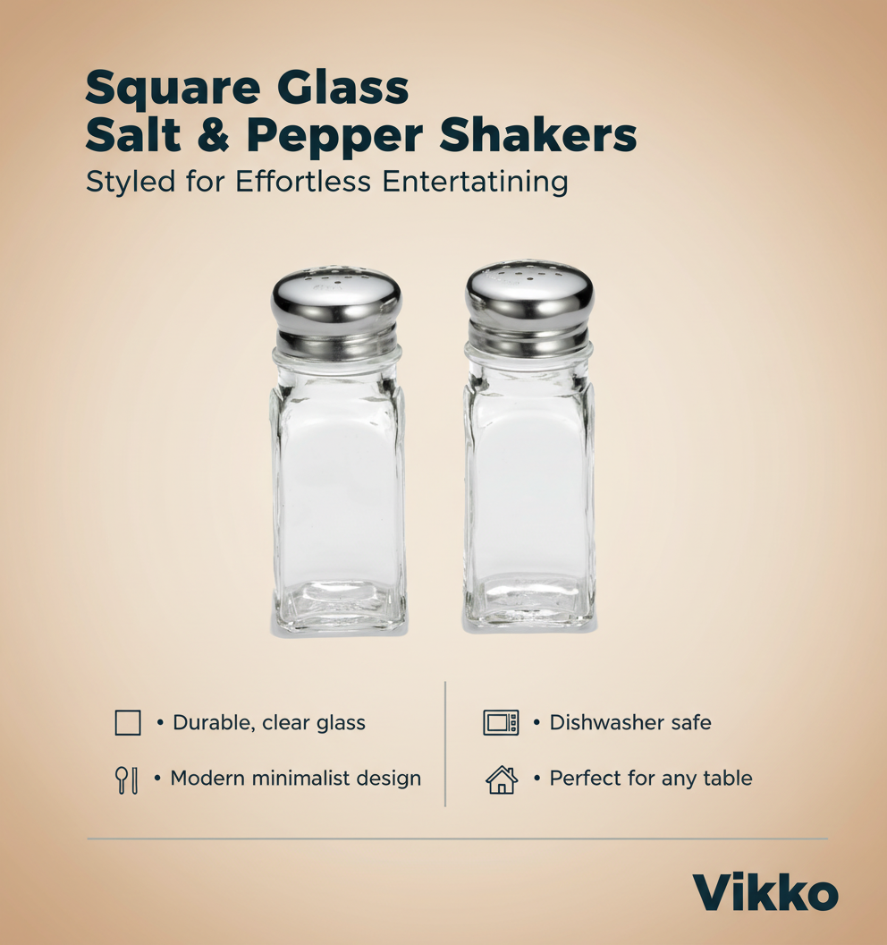 Housewares Studio Square Glass Salt & Pepper Shakers