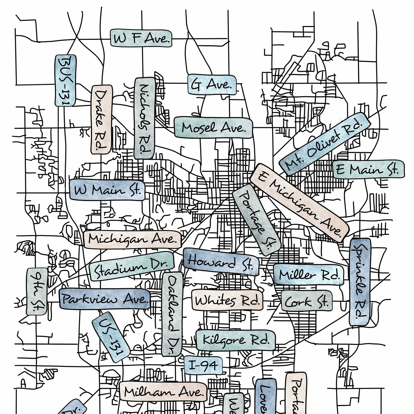 Street Map Print -