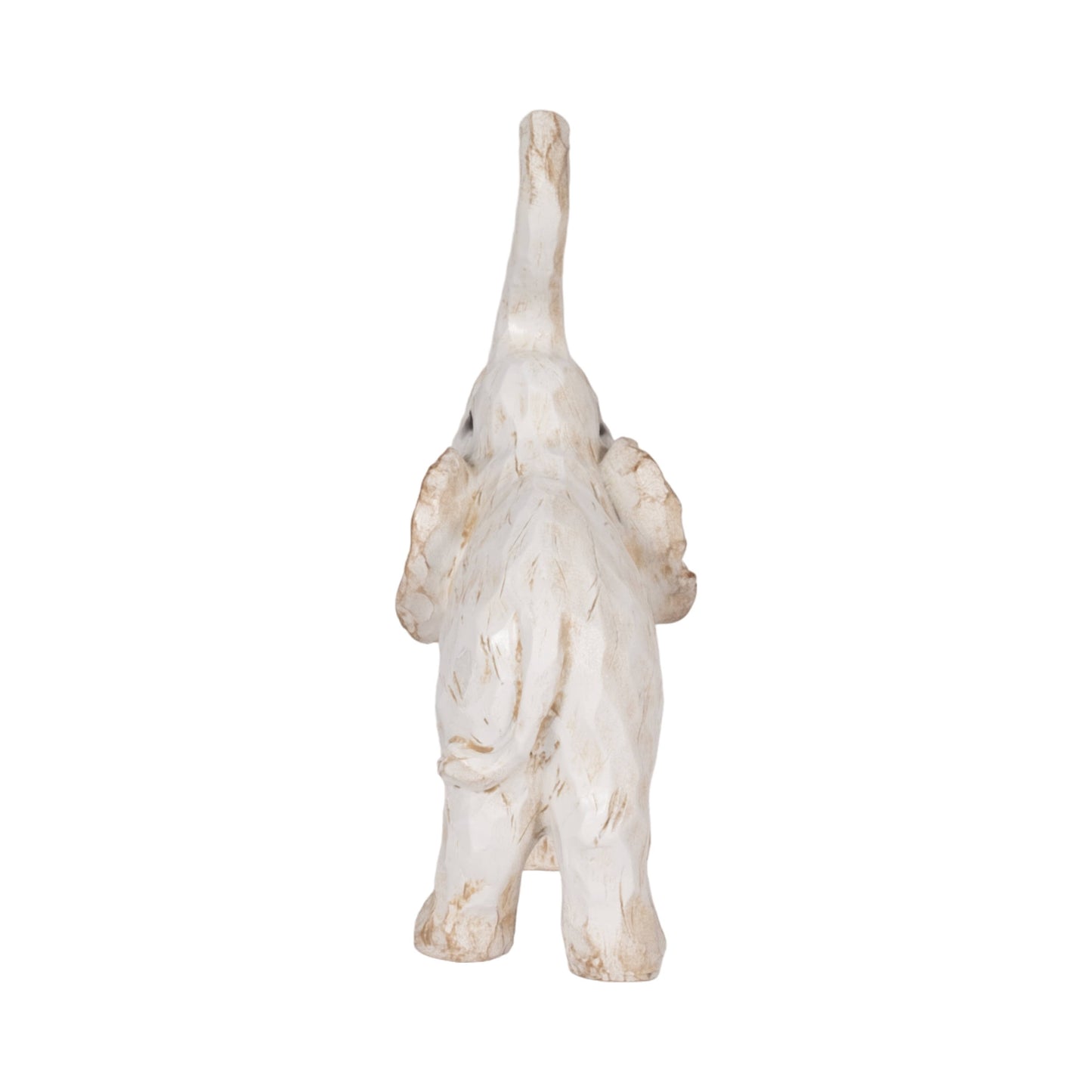 Resin Elephant Statue Decorative Sculpture - White, 8 in.
