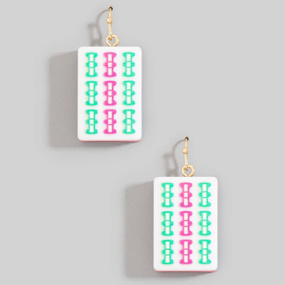Assorted Mahjong Tile Acrylic Earrings