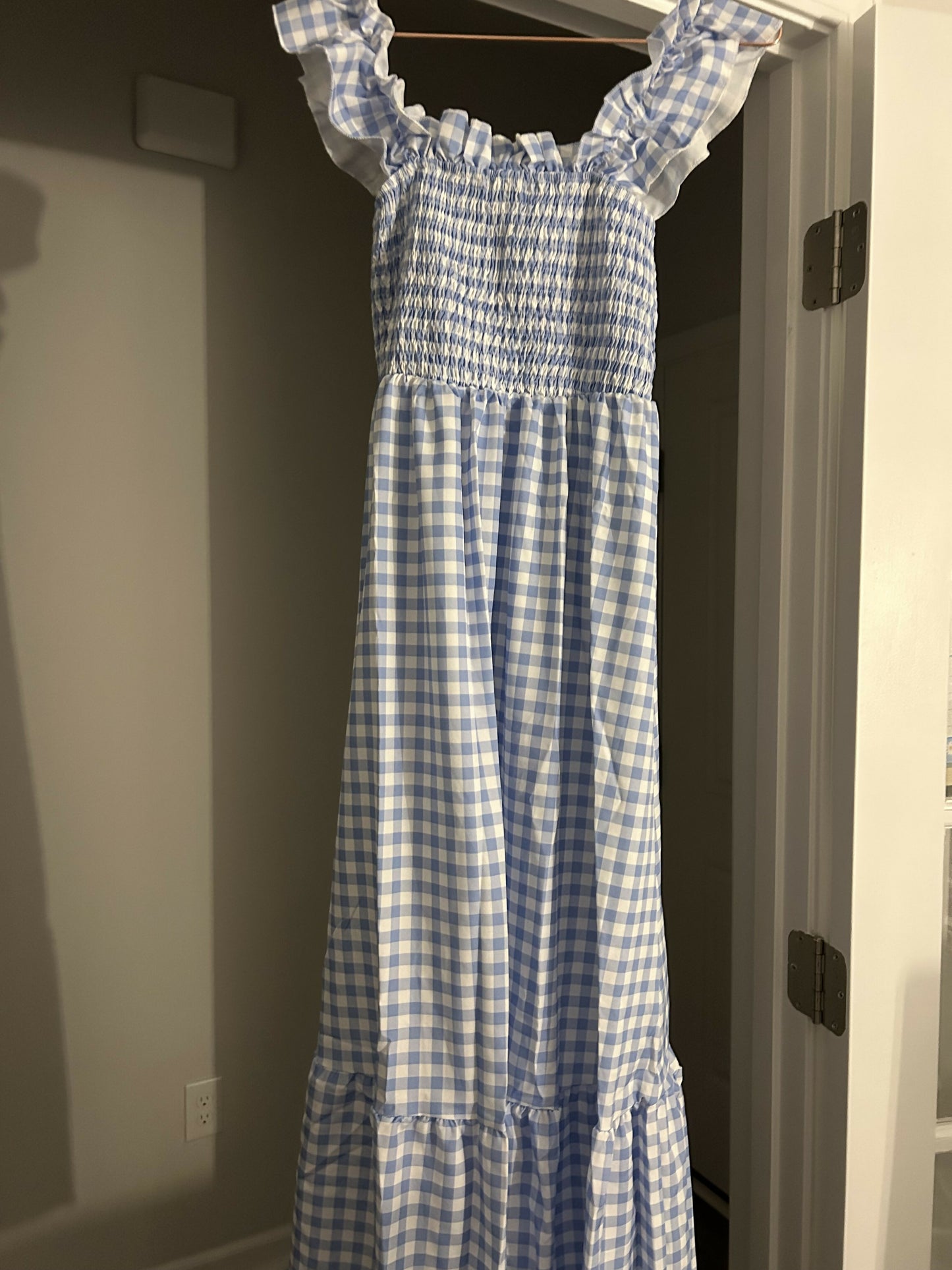 Ladies Spring Blue and White Dress