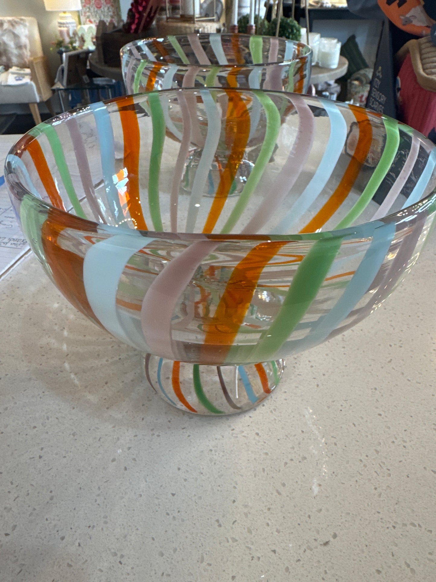 Swirl footed bowl