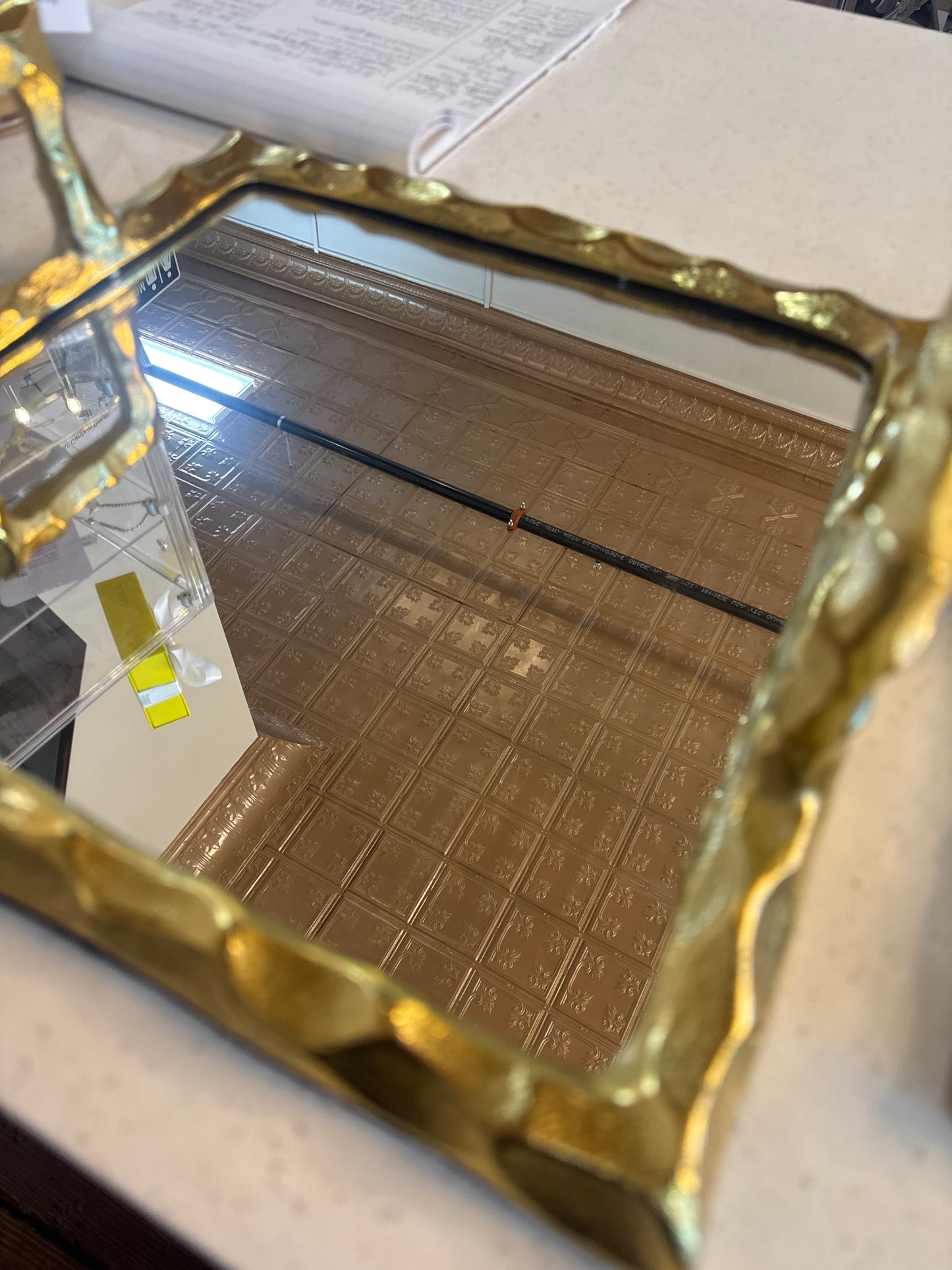 Gold Mirror Tray Med