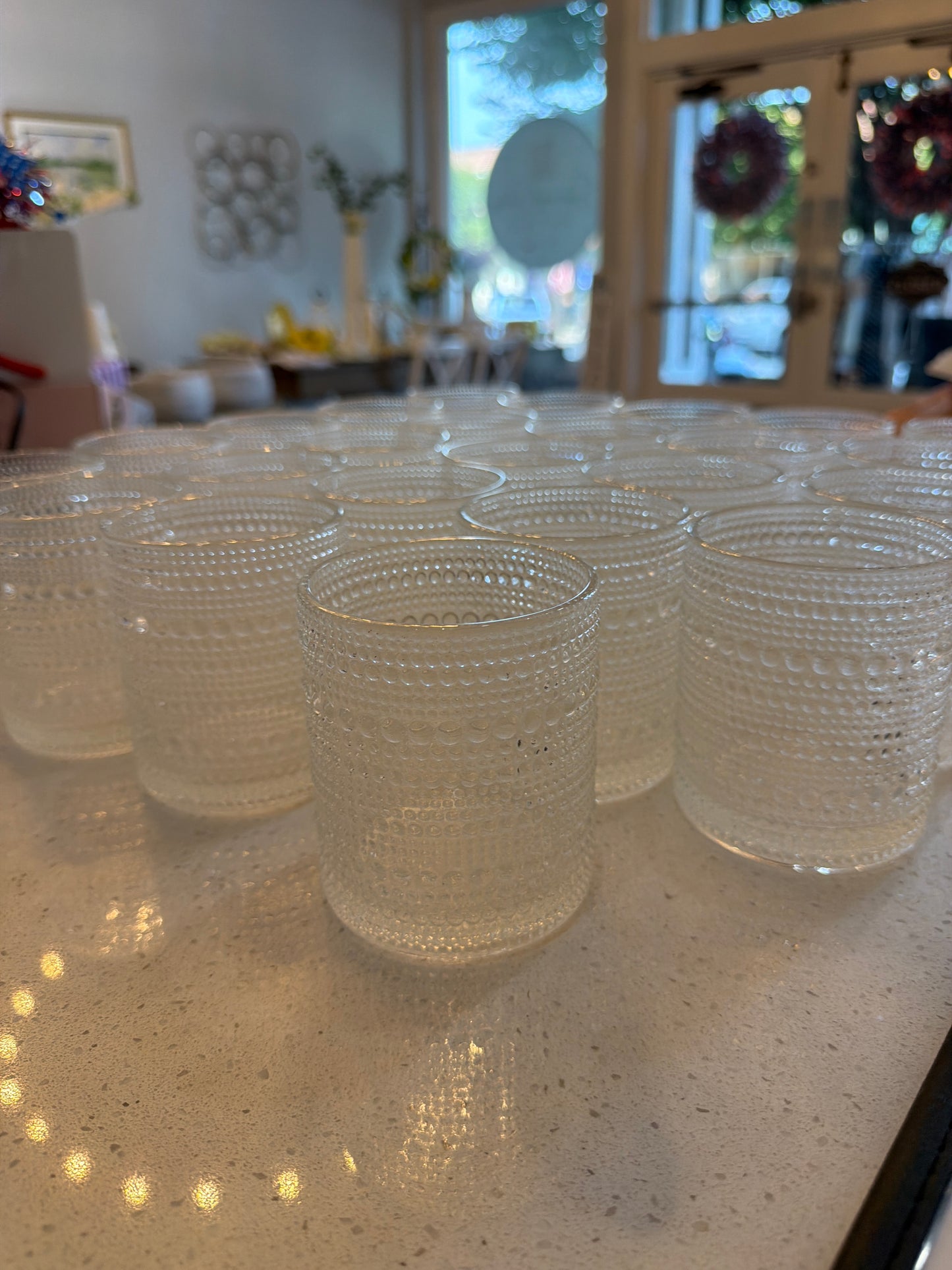 Clear Hobnail Whiskey Glass