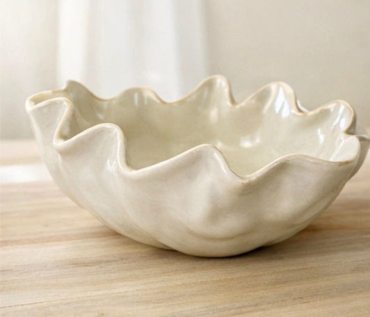 Scalloped White Bowl