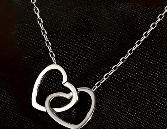 Sterling Silver Double Heart Necklace