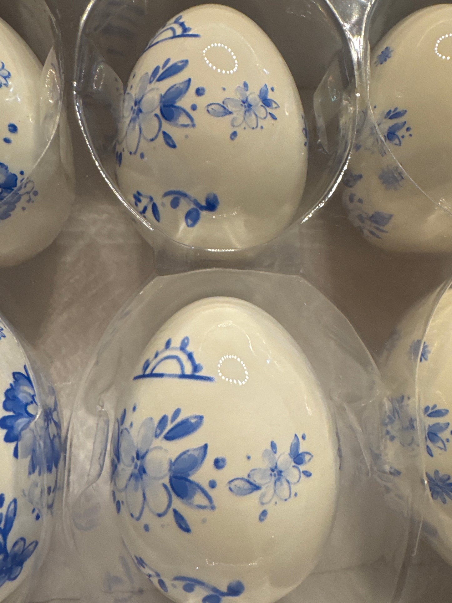 White with blue egg