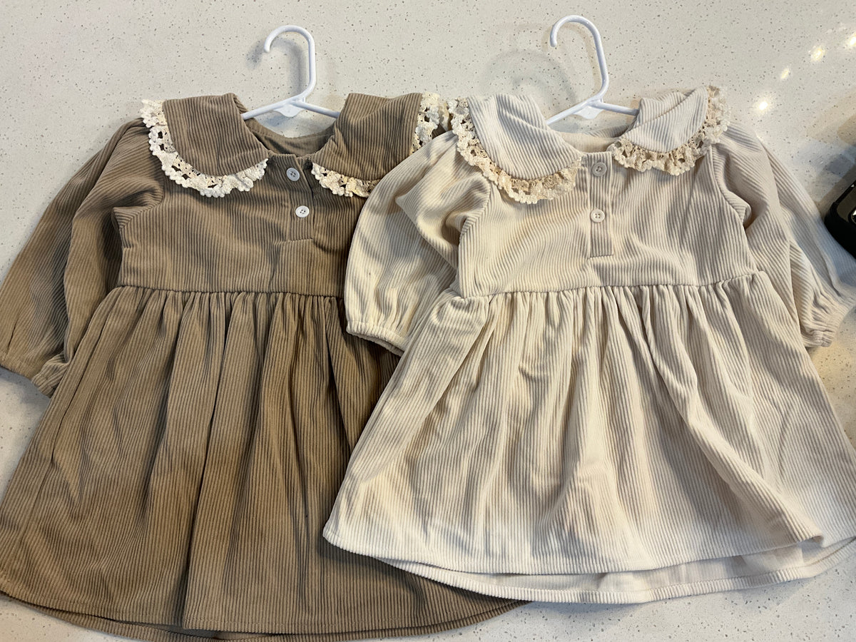 Howkidsss Girls Ribbed Ruffled Dress