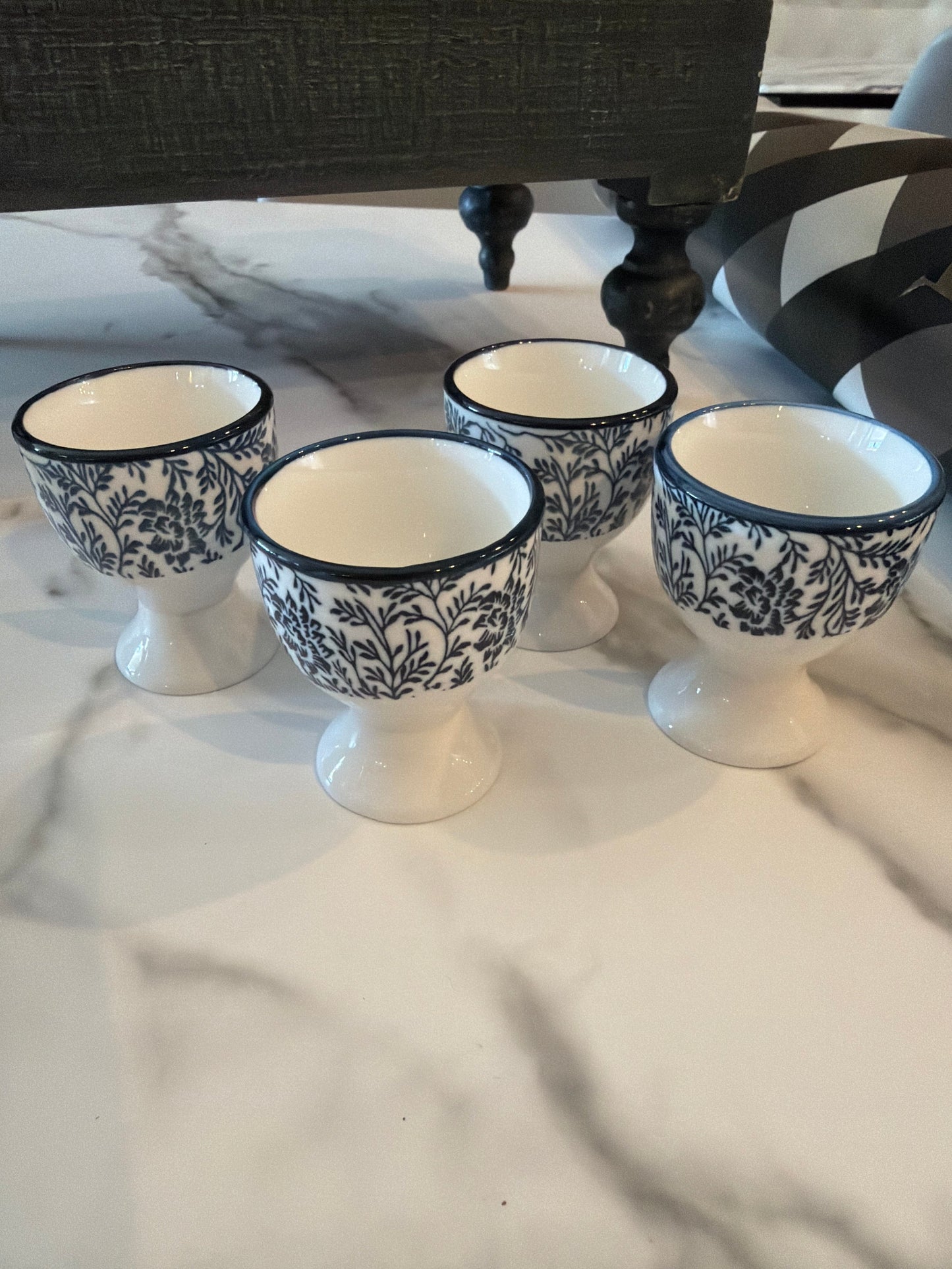 Blue and White Egg Cups