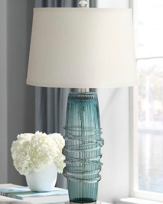 Blue Handcrafted Glass Lamp