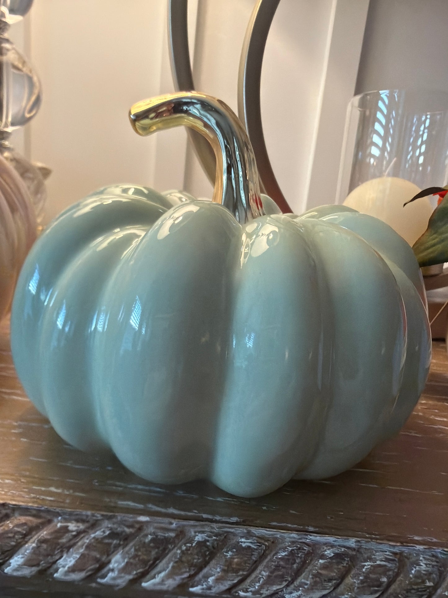 Light Green Ceramic Pumpkin