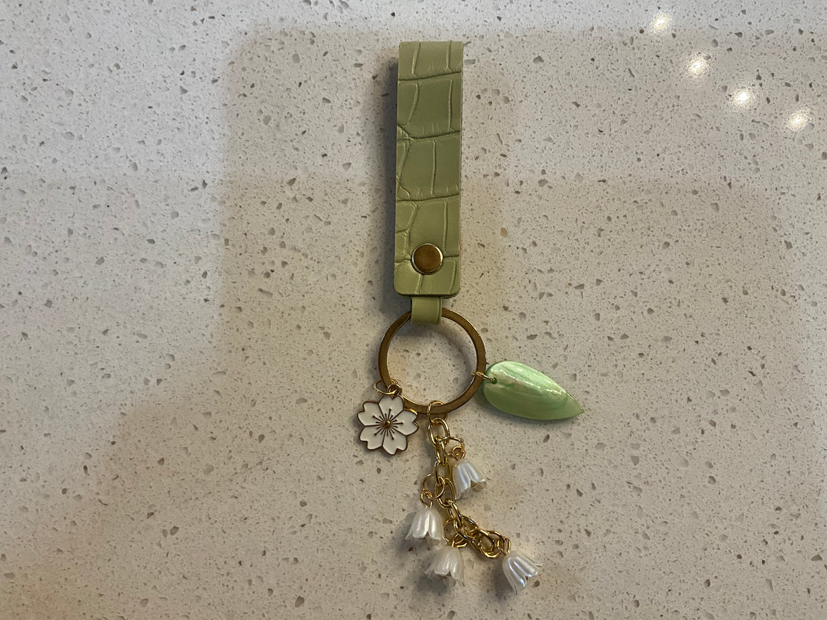 Green Flower Keychain