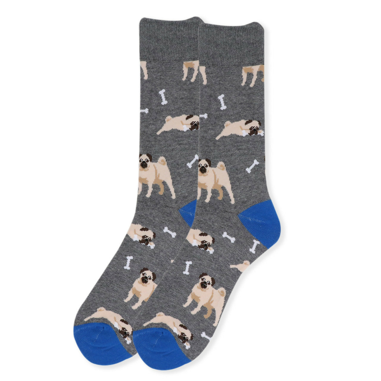 MENS PUG SOCKS GRAY