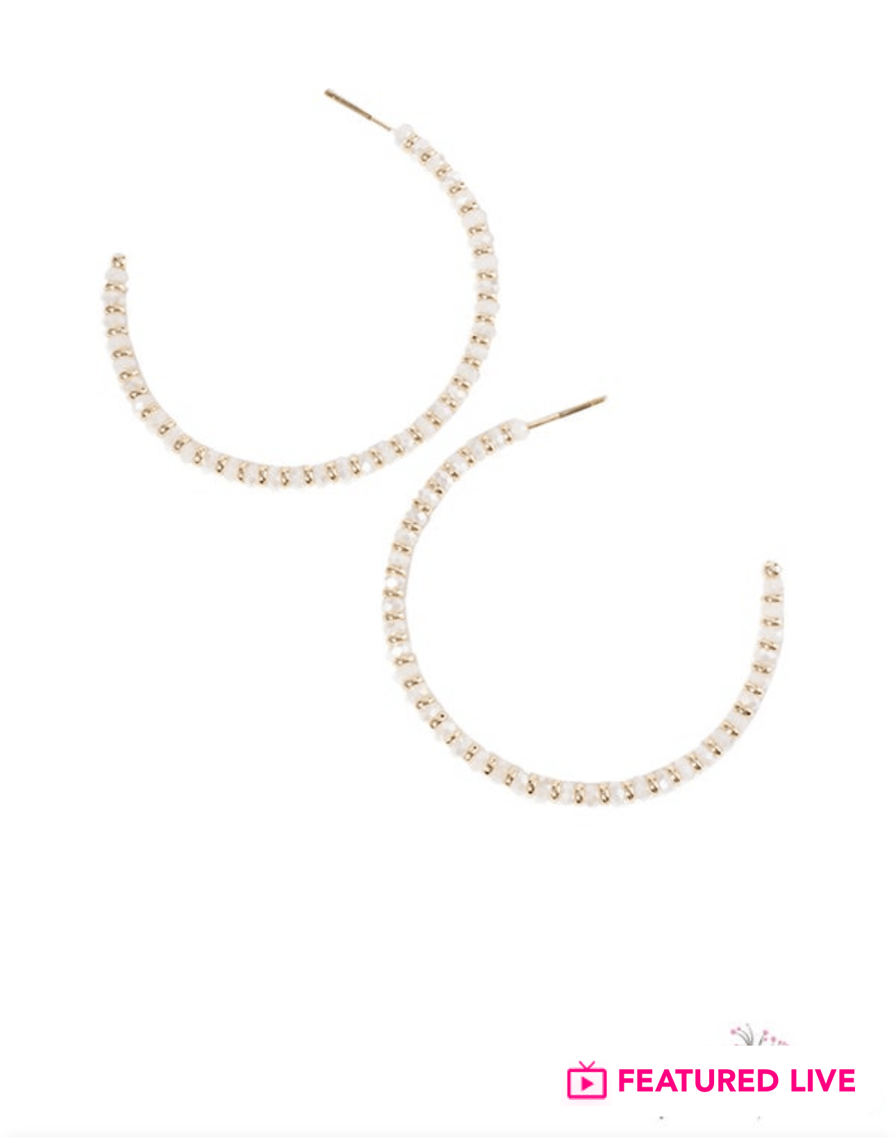 Gold and Pink Moonstone Hoops SS