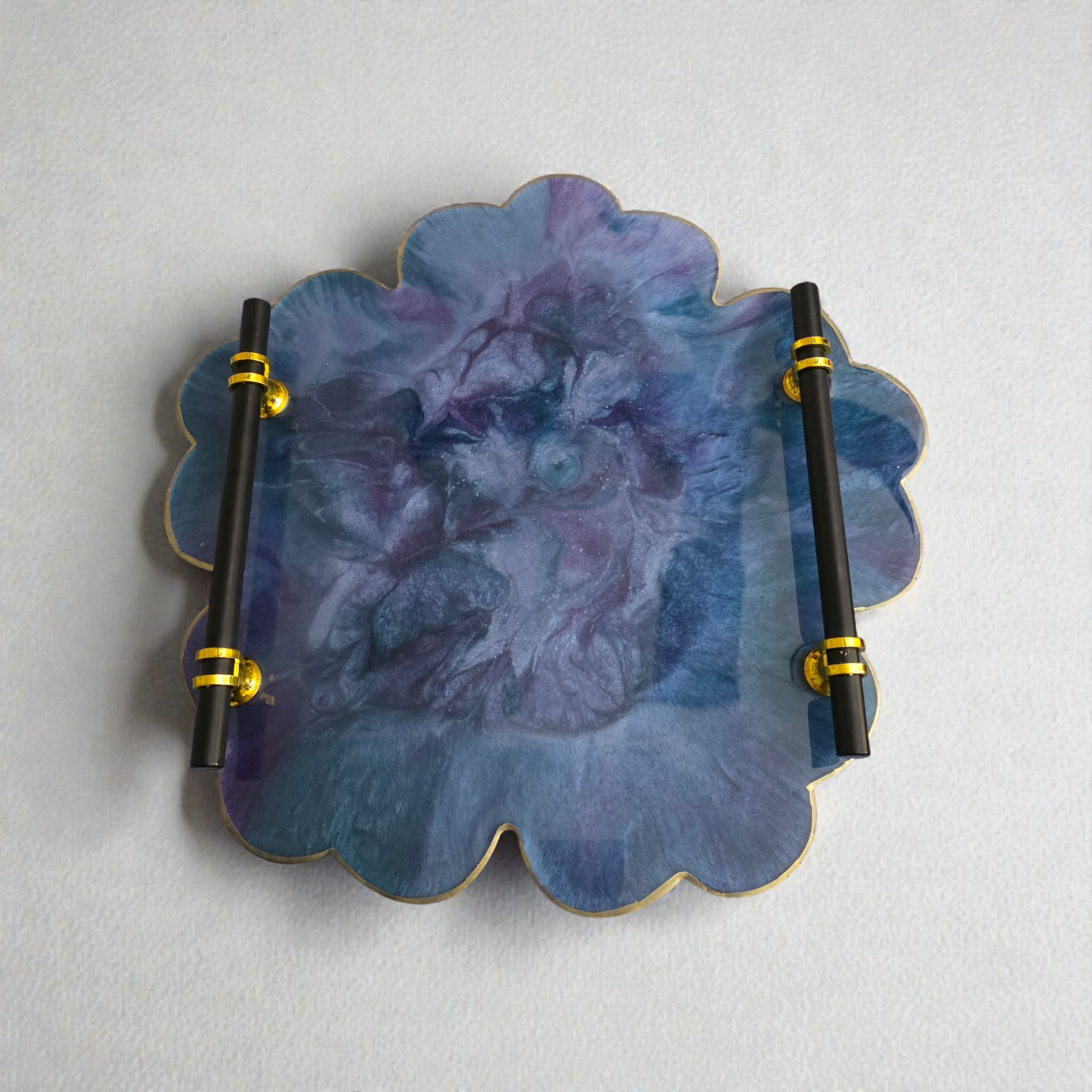 Handmade Abstract 13 in Flower Resin Tray