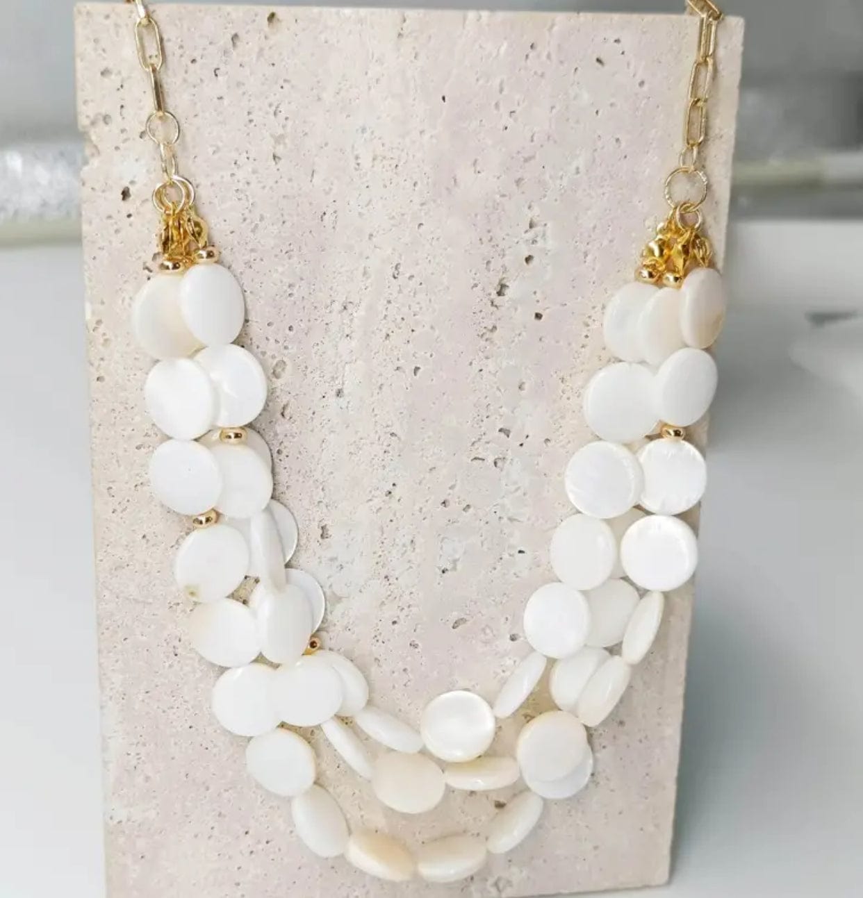 Handmade Natural Shell Necklace and Earring Set