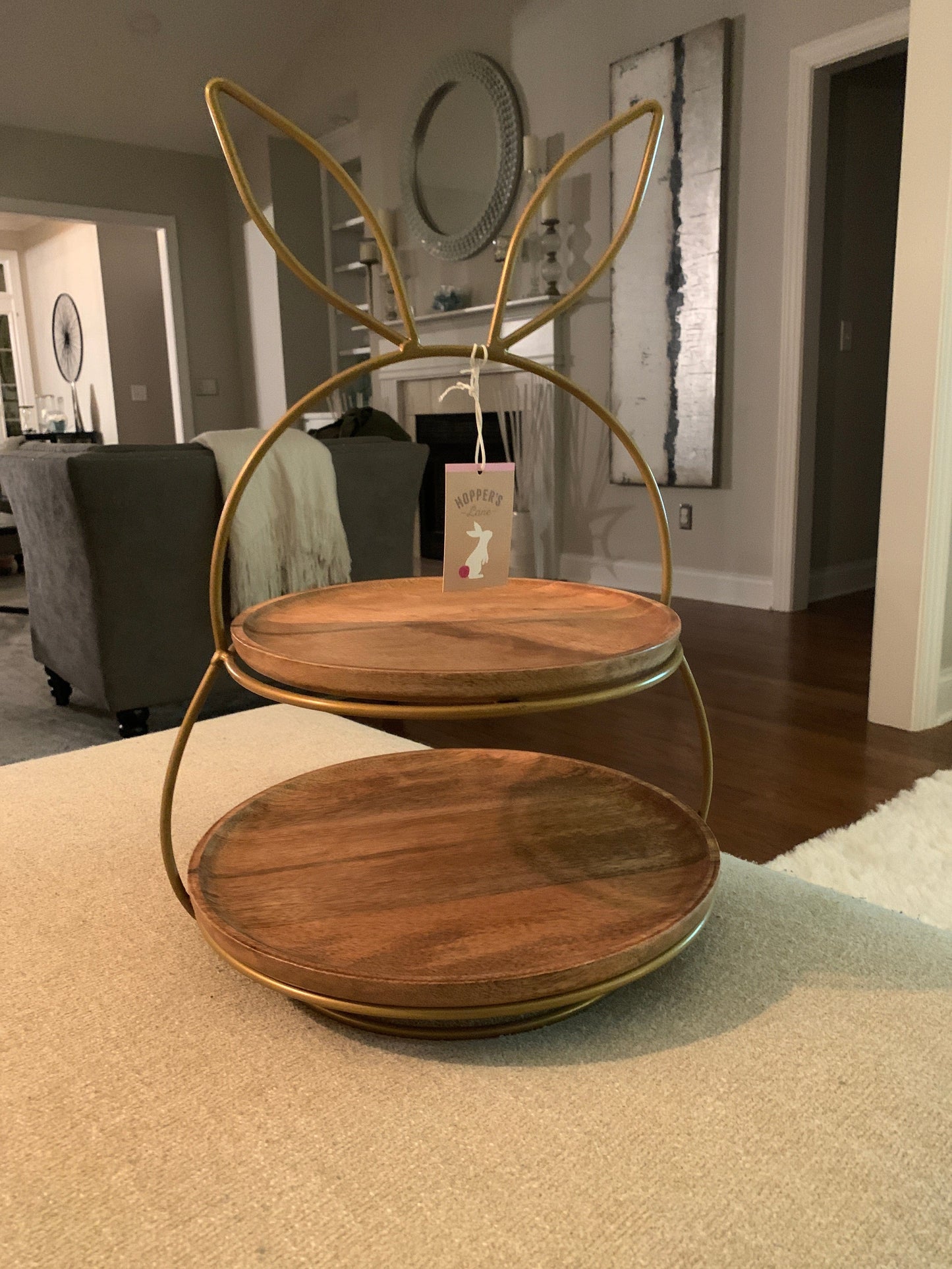 Bunny Ears 2-Tiered Serving Tray