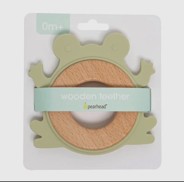 Silicone and Wooden Frog Teether