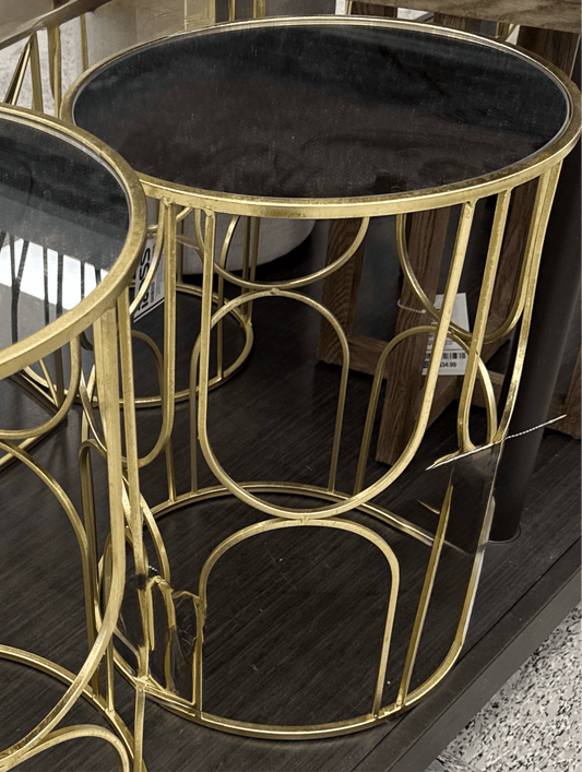 Brushed gold with mirrored top table medium