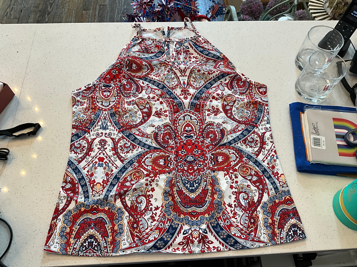 Paisley pattern halter top