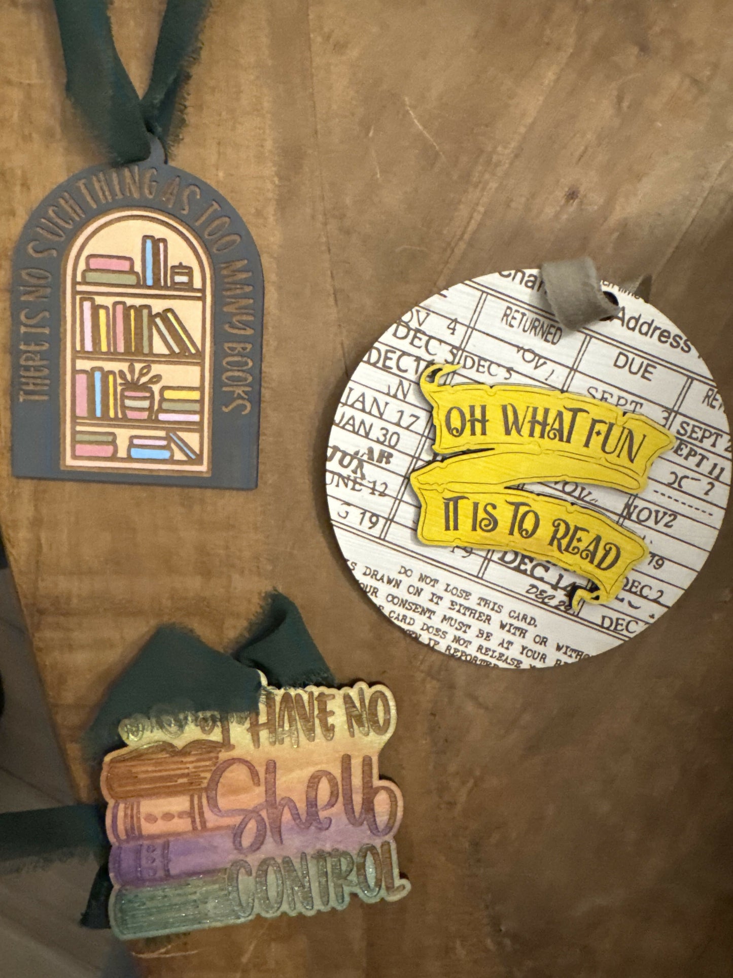 Bookish Wooden Ornaments