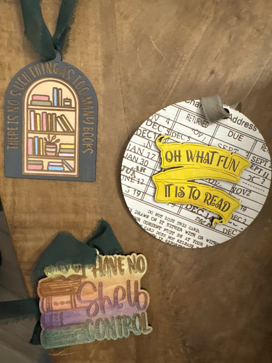 Bookish Wooden Ornaments