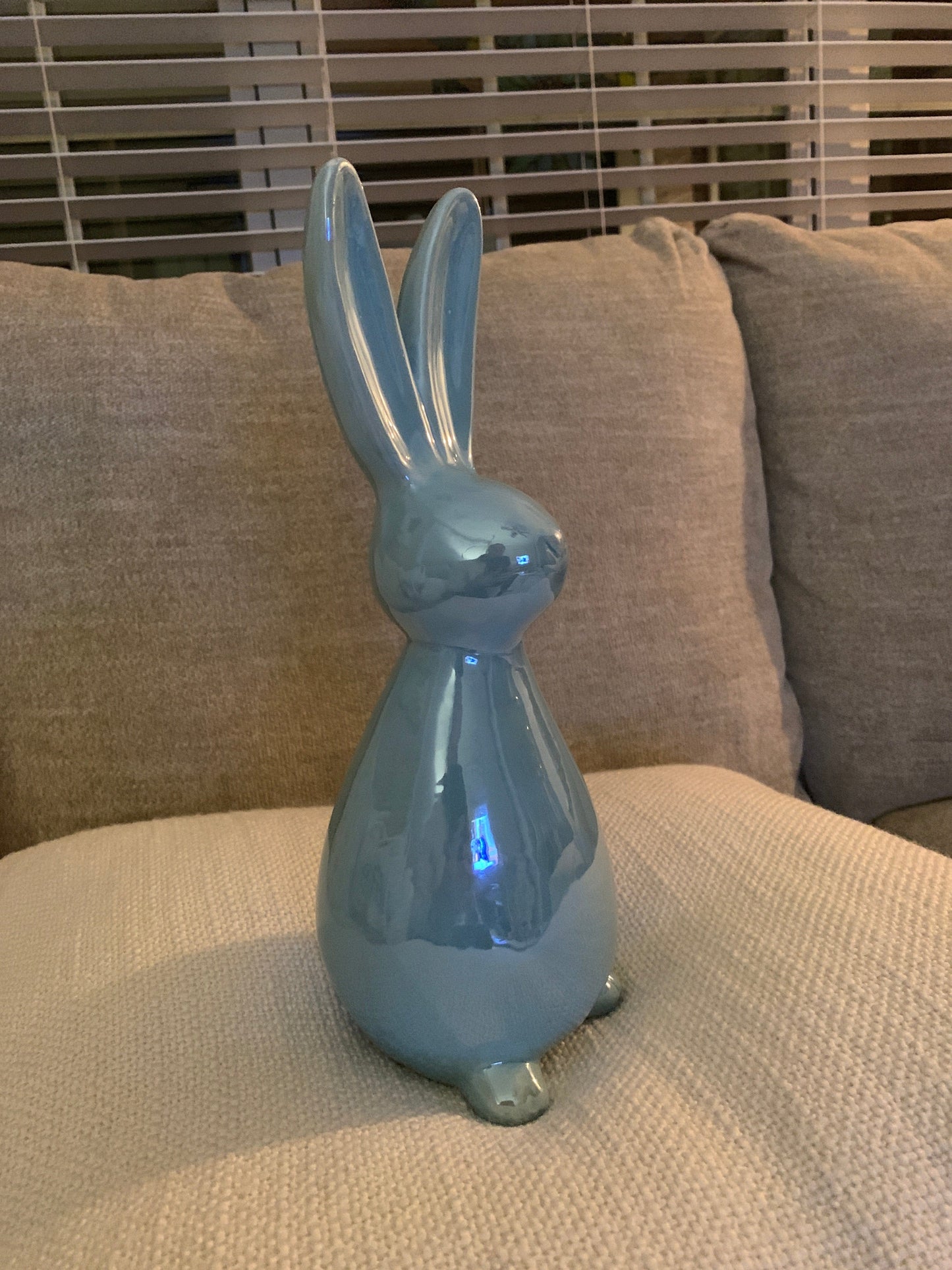 Blue Ceramic Bunny