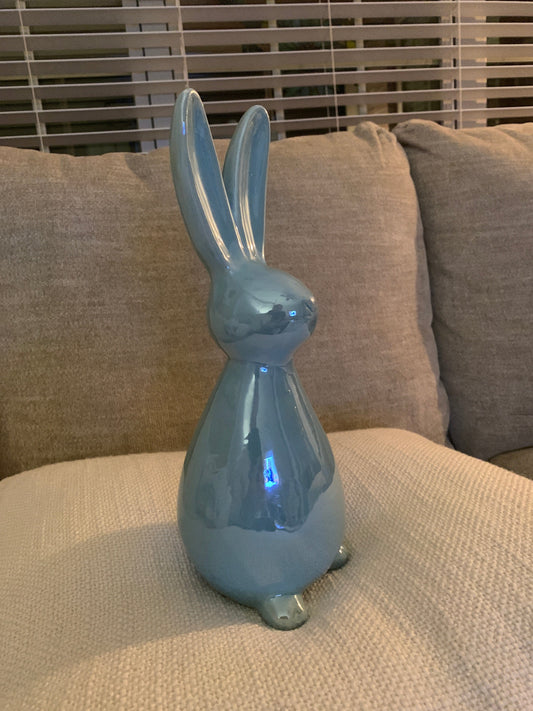 Blue Ceramic Bunny