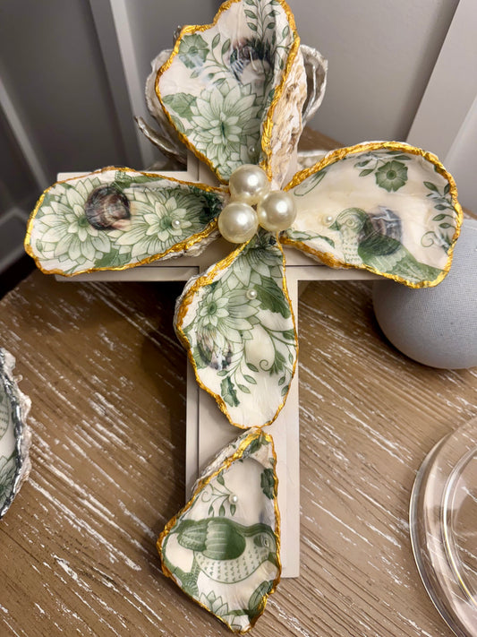 Gold and Green Oyster Cross