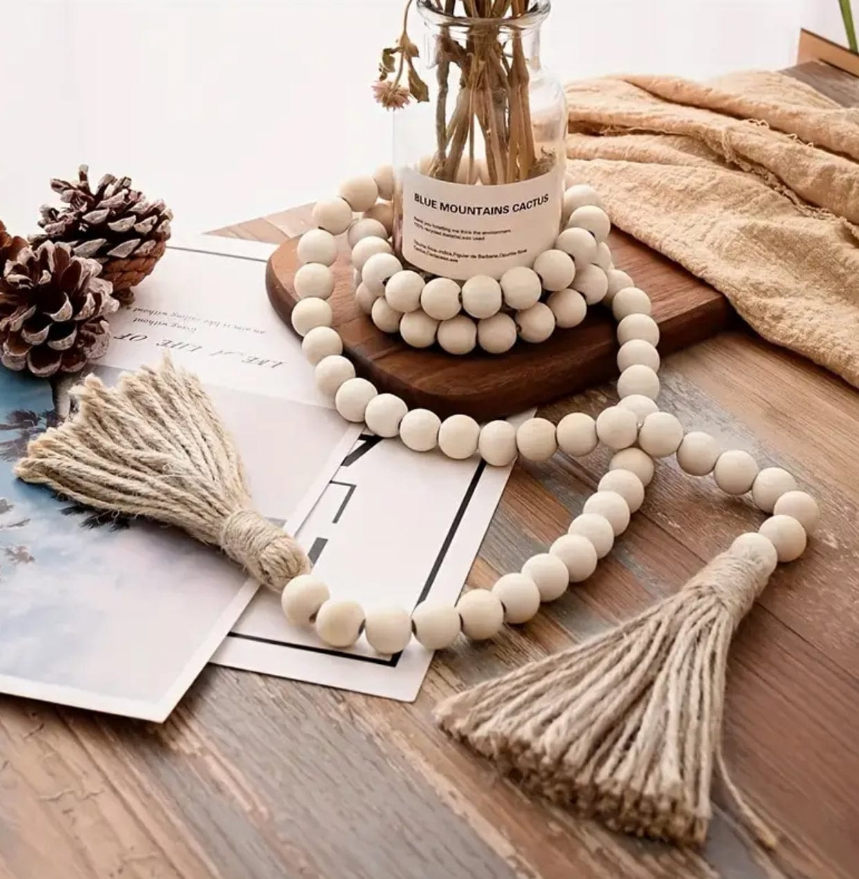 String of Decorative Wooden Beads