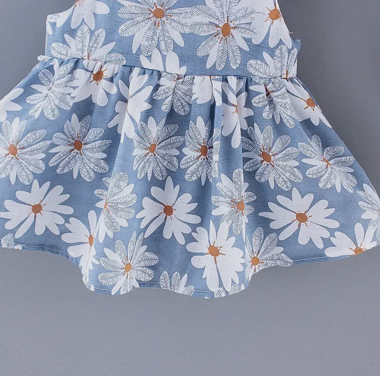 2pc Daisy Floral Tank Dress w/ Hat Set