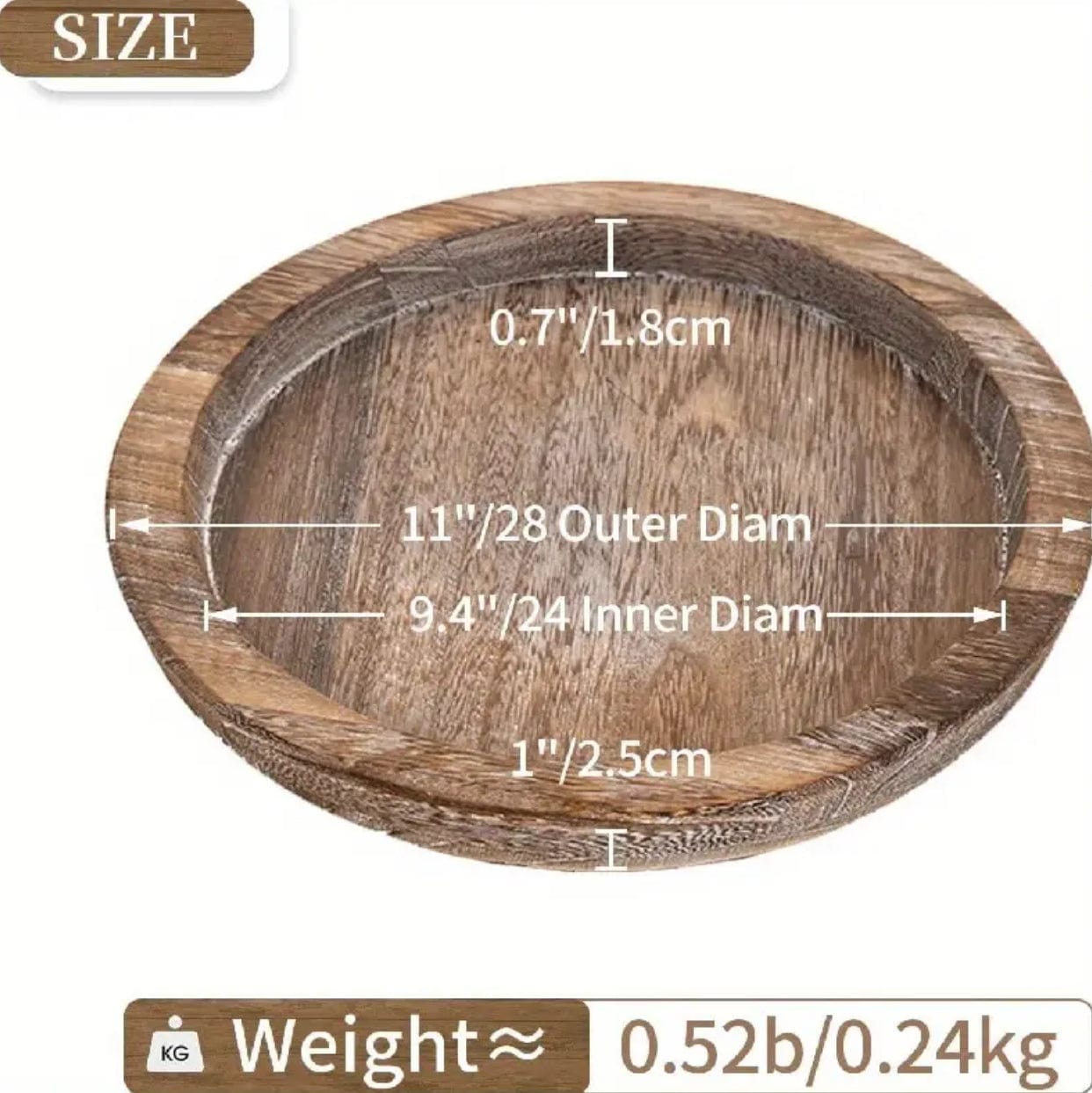 Rustic Wood Decorative Tray