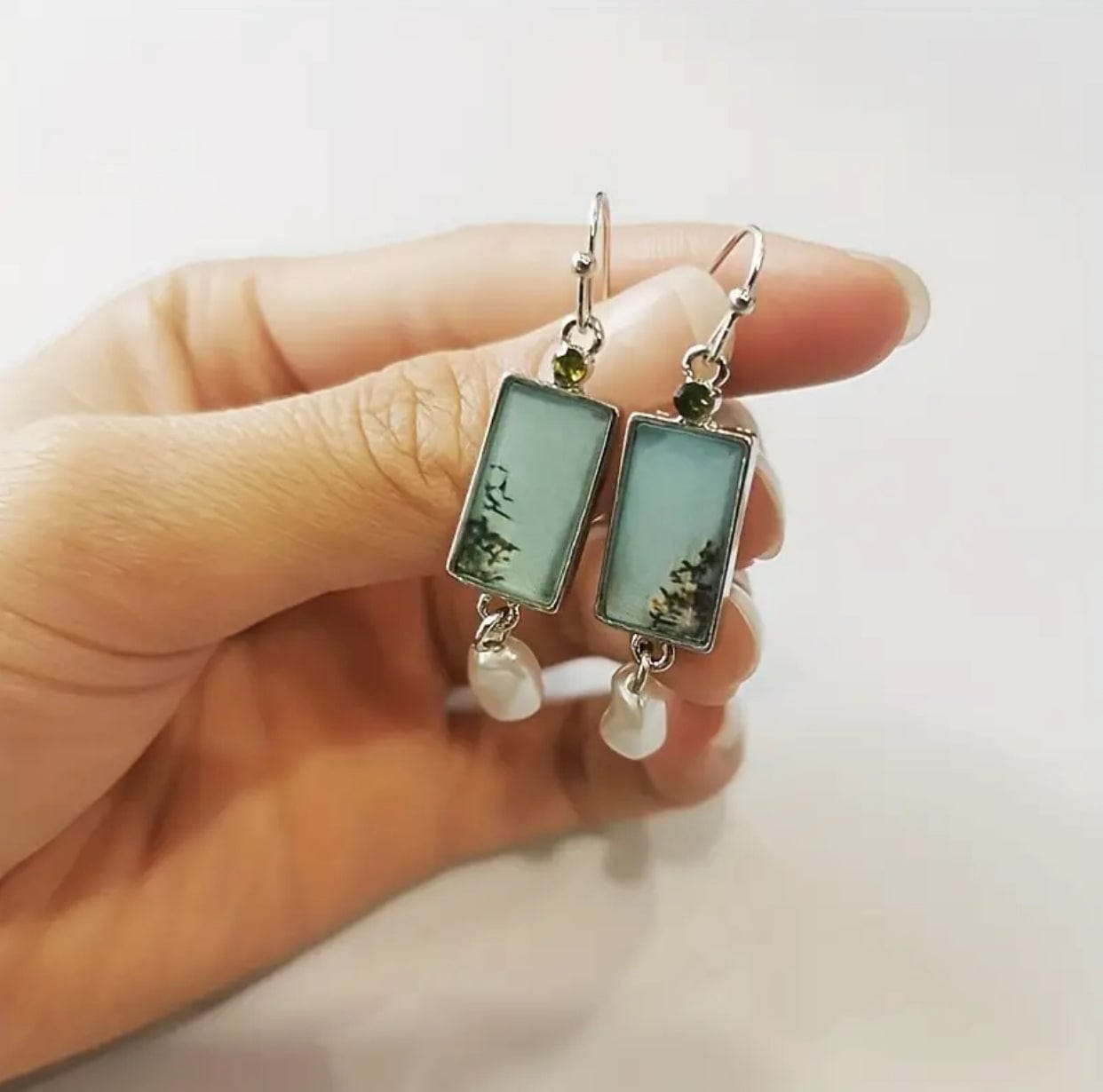 Vintage Opal and Pearl Style Earrings