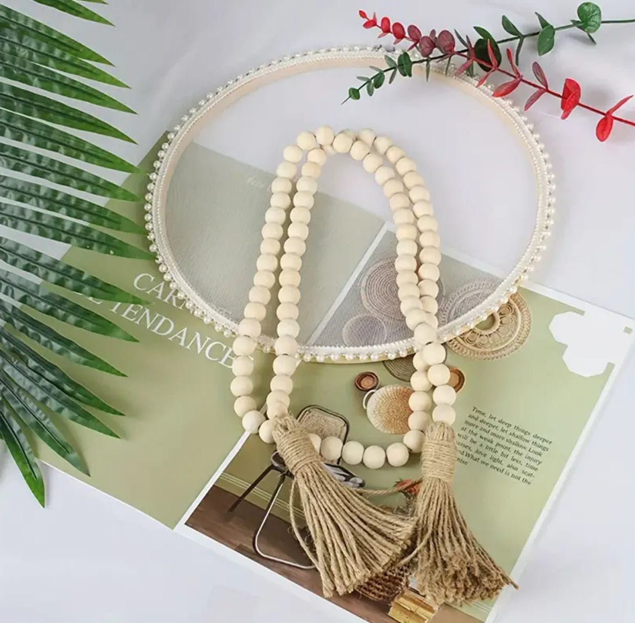 String of Decorative Wooden Beads