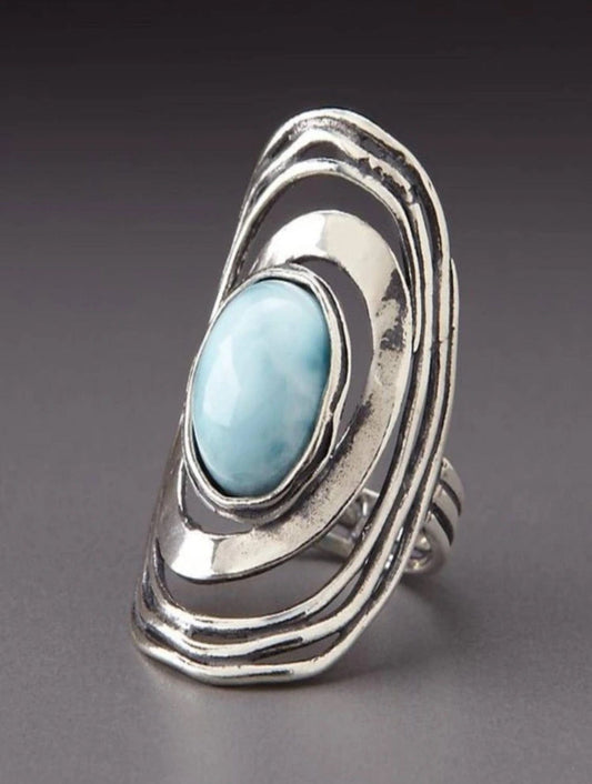 Wound Wire and Stone Ring