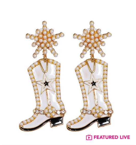 Bedazzled Boot Earrings