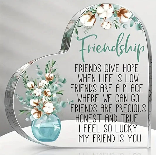 Friendship Plaque in glass