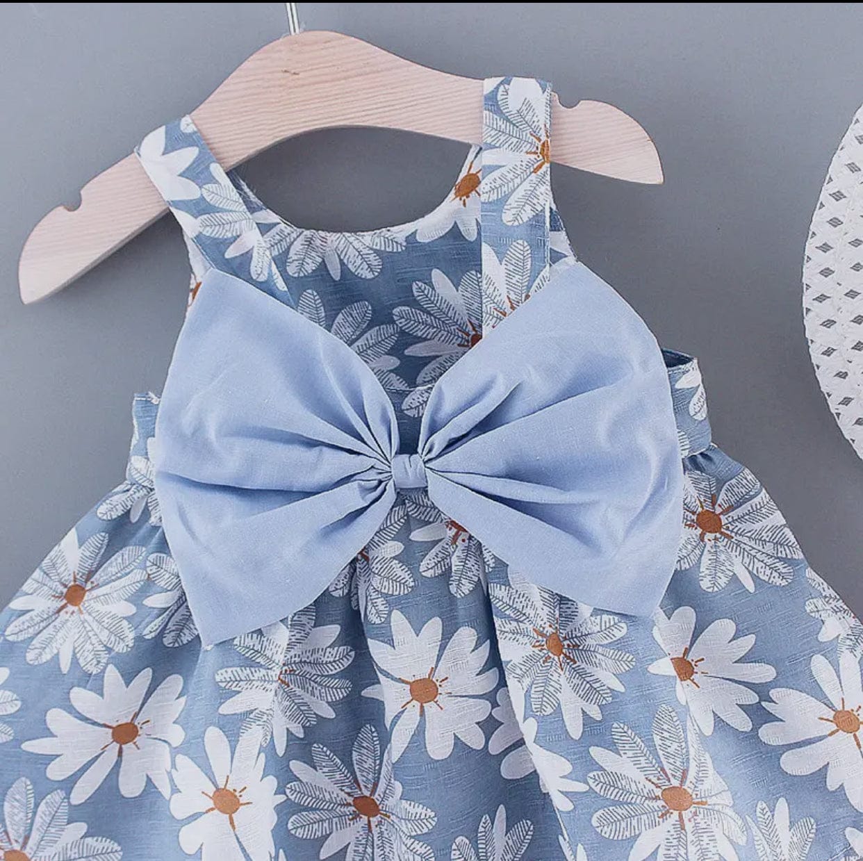 2pc Daisy Floral Tank Dress w/ Hat Set