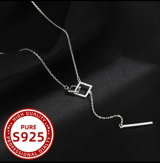 Sterling Silver Geometric Design Necklace