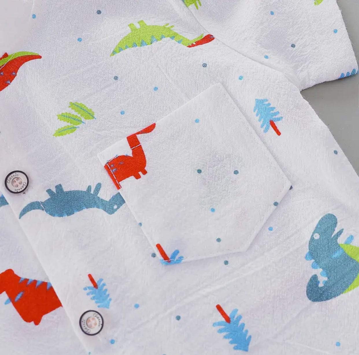 100% Cotton 2pc Dinosaur Print Short-Sleeve Set