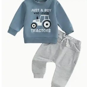 Just A Boy Who Loves Tractors Sweatshirt and Pants Set