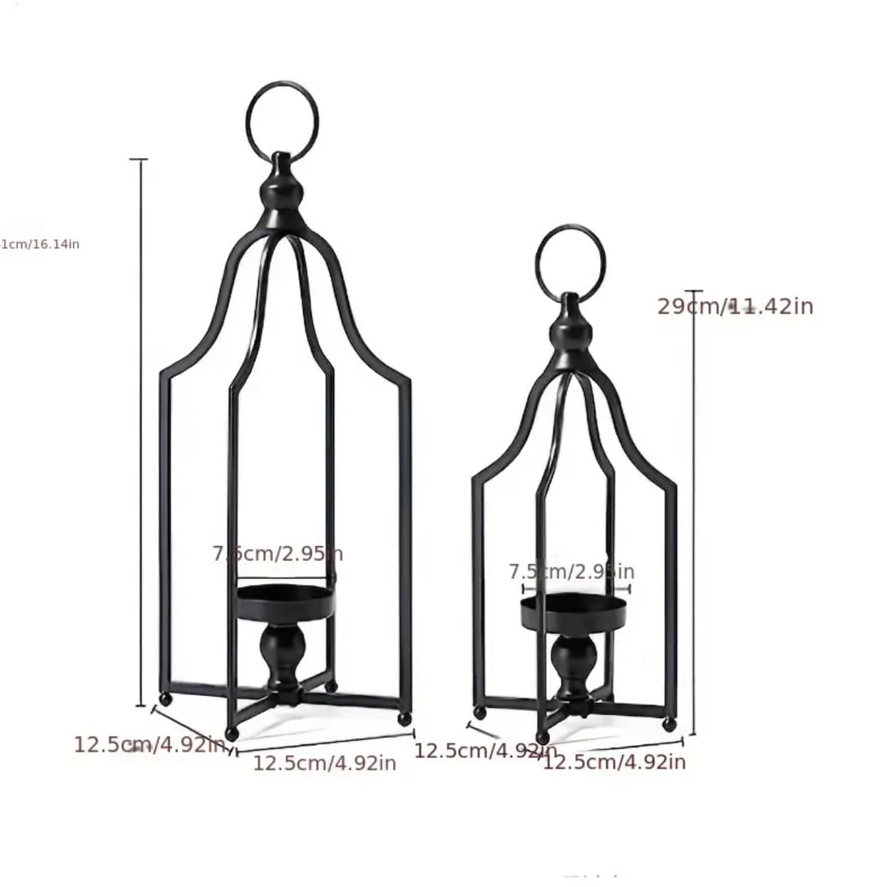 Modern Farmhouse Black Metal Decorative Lanterns