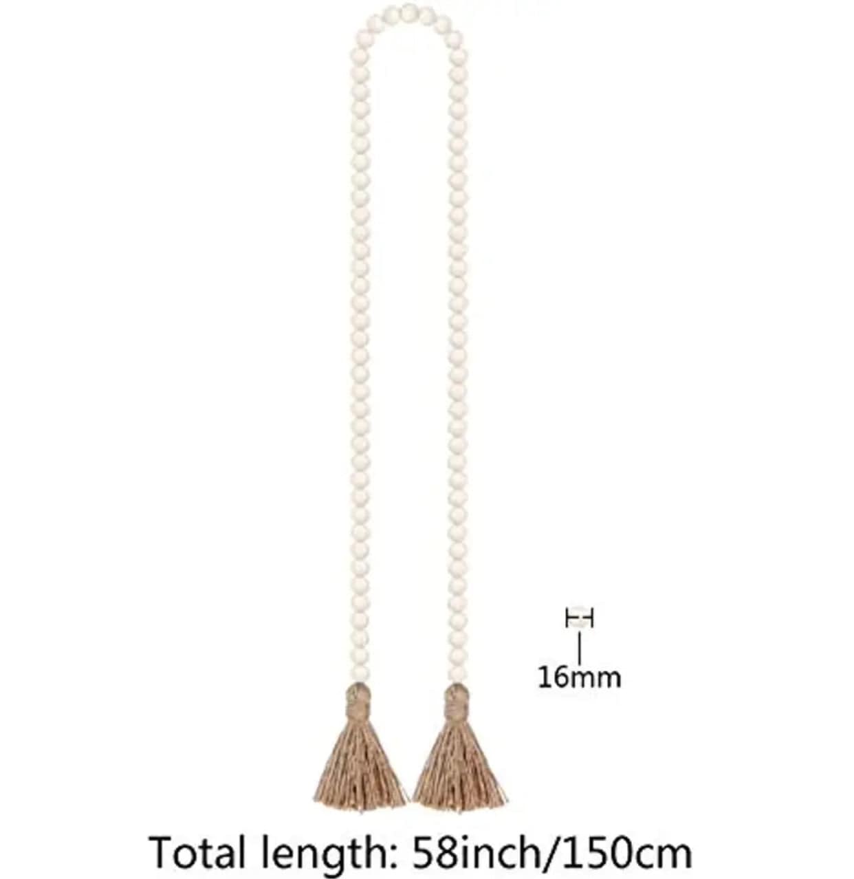 Farmhouse Style Wooden Beads with Tassels