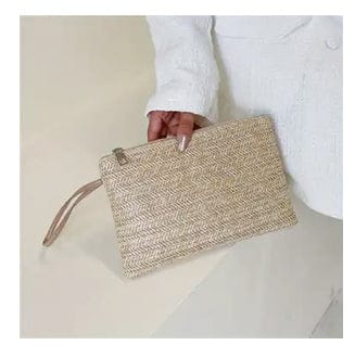 Vintage Woven Clutch w/ Wrist Strap