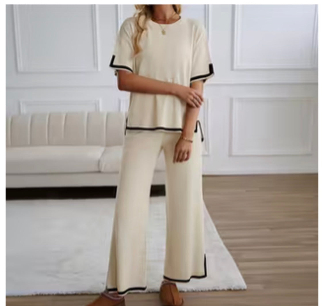 Women’s Cream & Black Knit Set