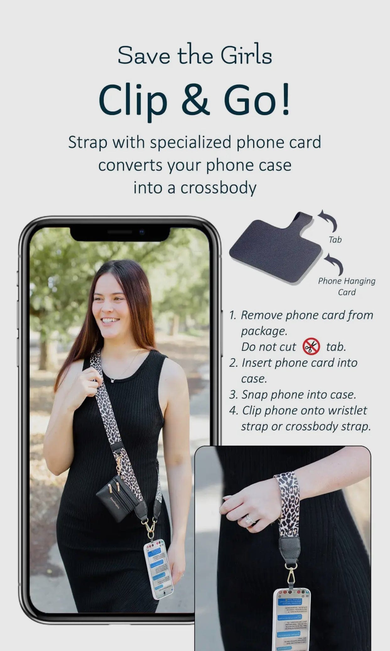 Clip & Go Crossbody Strap w/ Zippered Pouch