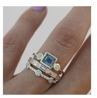 3pc Vintage Blue Ring Set