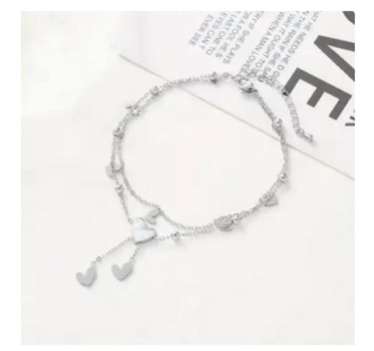 Hearts on a Chain Anklet